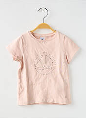 T-shirt rose PETIT BATEAU pour fille seconde vue