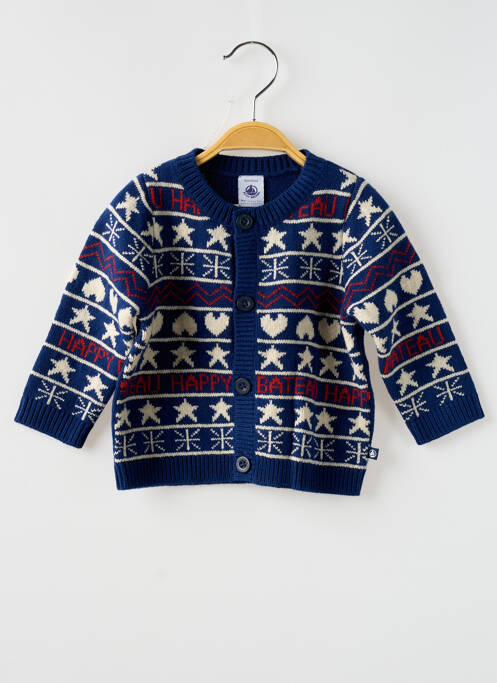 Gilet manches longues bleu PETIT BATEAU pour enfant