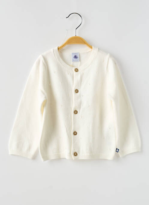 Gilet manches longues blanc PETIT BATEAU pour fille