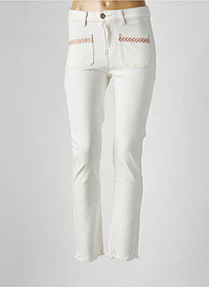 Jeans coupe slim stretch taille normale beige NÜD femme