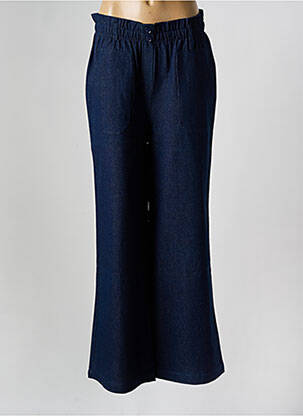 Jeans coupe large stretch taille haute bleu AN' GE femme