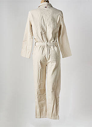 Combi-pantalon col chemisier manches longues beige LA PETITE FRANCAISE femme