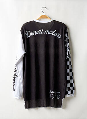 T-shirt coupe droite manches longues noir DENERI MOTORS homme