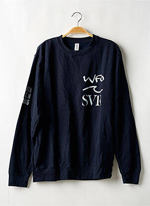Pull col rond manches longues bleu JUST HOODS BY AWDIS homme