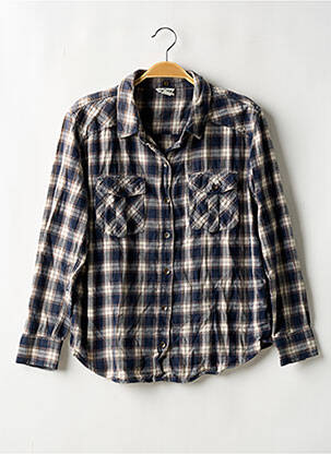 Chemisier coupe droite manches longues bleu FOREVER 21 femme