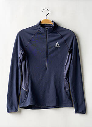 Pull coupe cintrée manches longues bleu ODLO femme