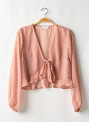 Top imprimé fantaisie manches longues orange SAGE femme