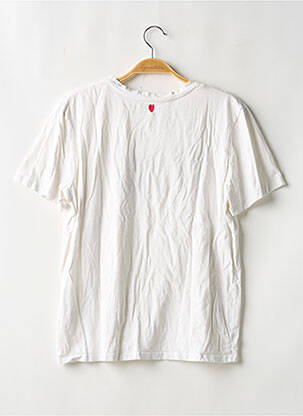 T-shirt sérigraphie floquée manches courtes blanc CAMAIEU femme