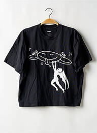 T-shirt sérigraphie floquée manches courtes noir OBEY femme