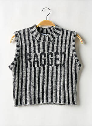 Top coupe cintrée sans manche noir THE RAGGED PRIEST femme