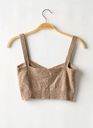 Top coupe cintrée sans manche marron ZARA femme