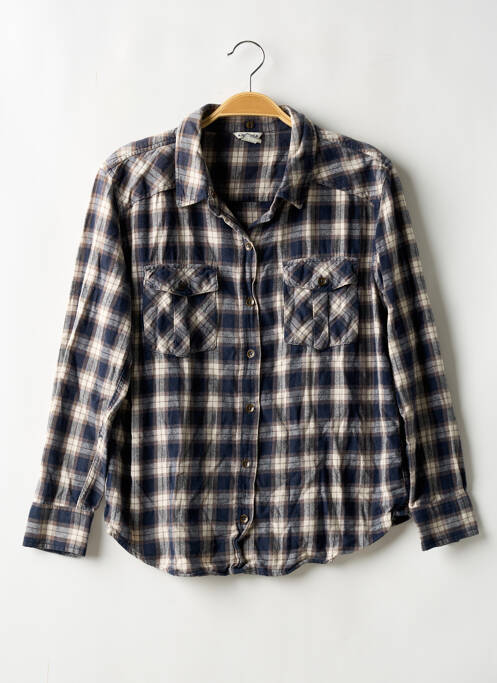 Chemisier coupe droite manches longues bleu FOREVER 21 femme