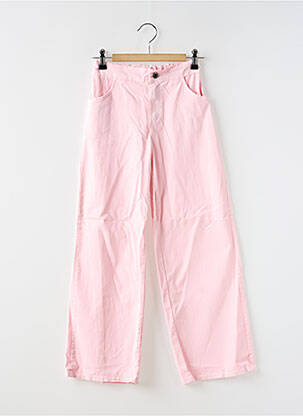 Jean coupe flare taille haute taille élastique rose MINI MIGNON fille