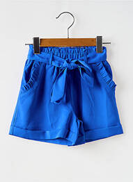 Short fermeture liens à nouer taille élastique bleu LOEVIA fille