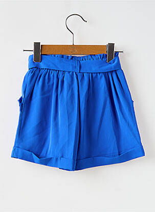 Short fermeture liens à nouer taille élastique bleu LOEVIA fille