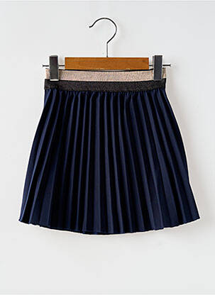 Jupe mi-longue tissage plissé bleu PM MERE & FILLE fille