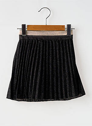 Jupe mi-longue tissage plissé noir PM MERE & FILLE fille
