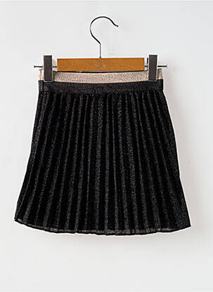 Jupe mi-longue tissage plissé noir PM MERE & FILLE fille