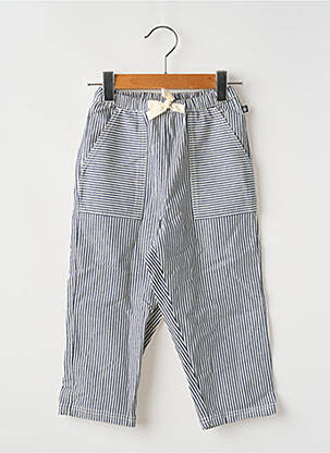 Pantalon droit coupe droite taille élastique bleu PETIT BATEAU garcon