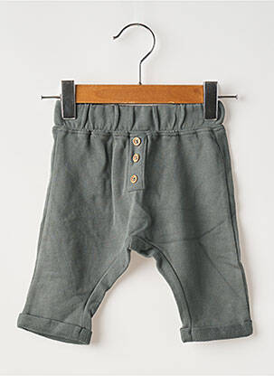 Pantalon droit tissage jersey taille élastique vert MOULIN ROTY enfant