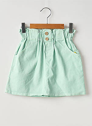 Jupe mi-longue tissage popeline vert MINI MIGNON fille
