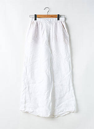 Pantalon large tissage crêpe taille normale blanc OYSHO femme