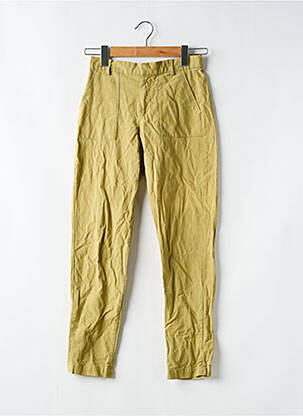 Pantalon chino taille à pinces taille haute vert TRAFALUC femme