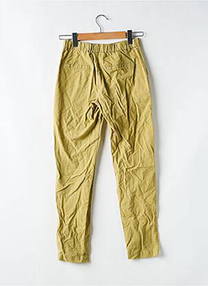 Pantalon chino fermeture zippée sous rabat avec crochet taille haute vert TRAFALUC femme