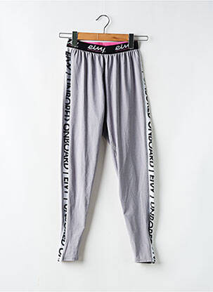 Legging broderie galons latéraux taille normale gris EIVY femme
