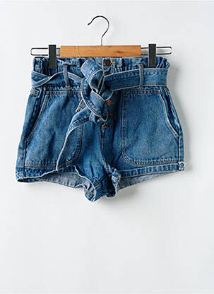 Short tissage denim taille haute bleu HONEY PUNCH femme