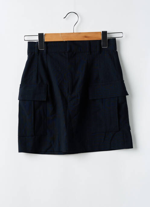 Jupe courte taille haute bleu ZARA femme