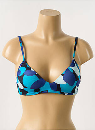 Haut de maillot de bain stretch haut soutien-gorge moulé bleu SLOGGI femme
