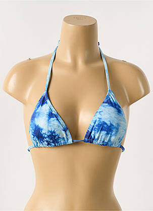 Haut de maillot de bain stretch haut triangles bleu SANS MARQUE femme