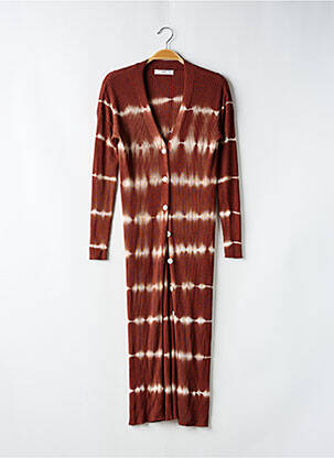 Robe longue imprimé fantaisie manches longues marron MANGO femme