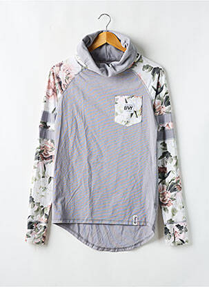 Sous-pull imprimé fantaisie manches longues gris EIVY femme
