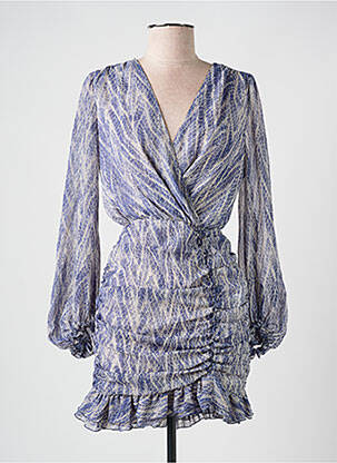 Robe courte manches longues manches longues bleu ZARA femme