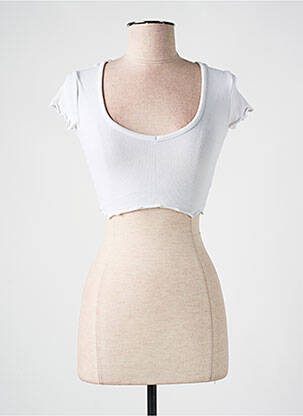 Top manches courtes manches courtes blanc PULL & BEAR femme