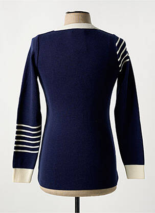 Pull col rond manches longues bleu MAISON FT homme