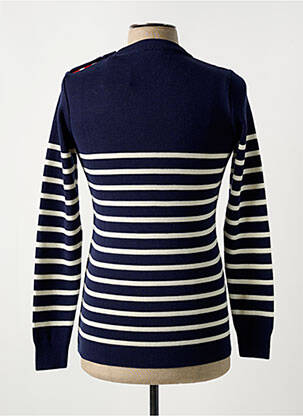 Pull col rond manches longues bleu MAISON FT homme