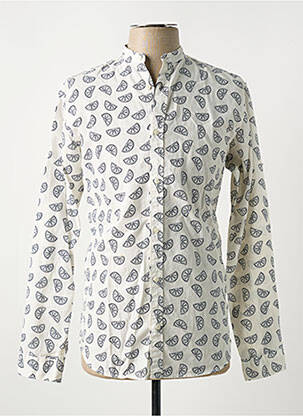 Chemise manches longues imprimé fantaisie blanc JACK & JONES homme