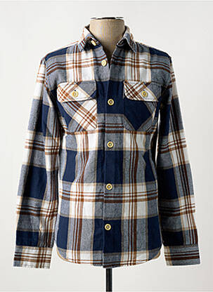 Chemise manches longues imprimé fantaisie bleu JACK & JONES homme
