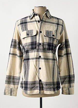 Chemise manches longues imprimé fantaisie beige JACK & JONES homme