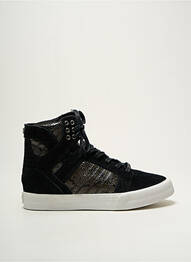 Baskets nubuck talon plat jusqu'à 3cm noir SUPRA femme