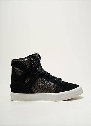 Baskets nubuck talon plat jusqu'à 3cm noir SUPRA femme