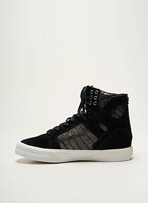 Baskets nubuck talon plat jusqu'à 3cm noir SUPRA femme
