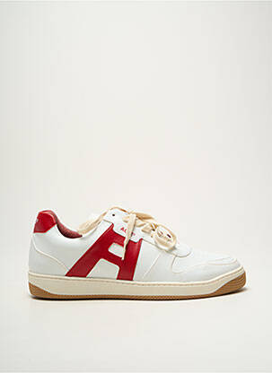 Baskets matière lisse bout rond rouge AQTE2 homme