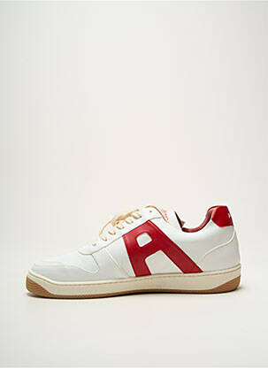 Baskets matière lisse bout rond rouge AQTE2 homme