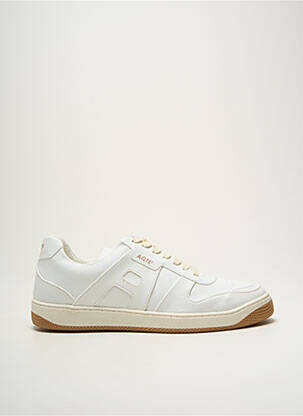 Baskets matière lisse bout rond blanc AQTE2 homme
