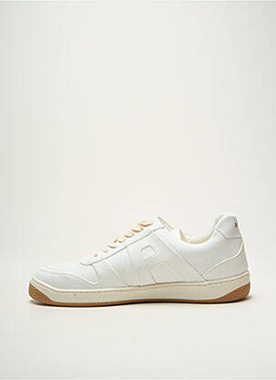 Baskets matière lisse bout rond blanc AQTE2 homme