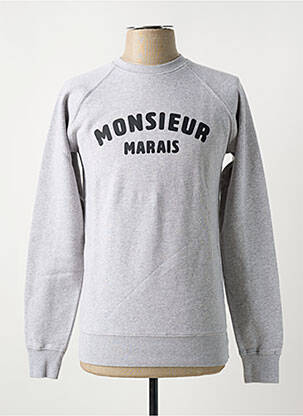 Sweat-shirt sérigraphie floquée manches longues gris FRENCH DISORDER homme